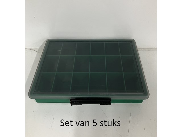 Set van 5 raaco assortimentdoos met 18 vaste vakken - afbeelding 1 van  3