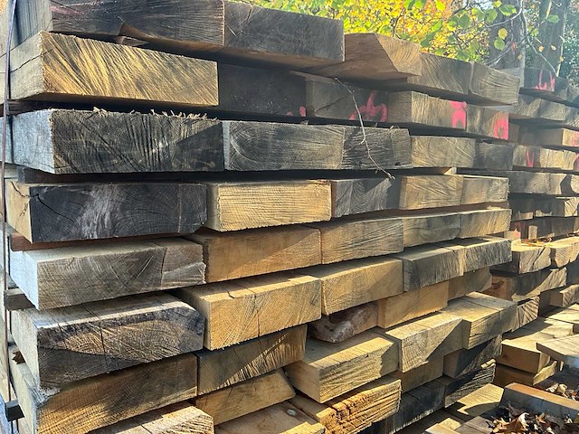 Set van 50 rustieke eiken houten wagonvloer - afbeelding 3 van  4