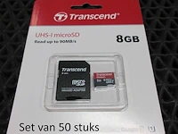 Set van 50x geheugenkaart transcend uhs-i microsd 8gb