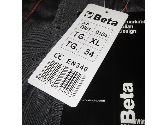 Set van 5x beta 079010104 7901 grey / xl 54 werkshort - afbeelding 3 van  3