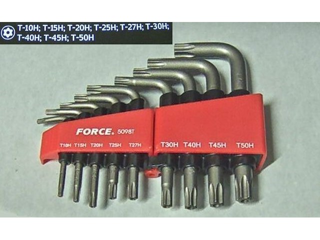 Set van 5x force 5098t haakse resistorx sleutelset 9-delig - afbeelding 2 van  2