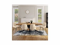 Set van 6 beige stoffen stoelen - afbeelding 2 van  6