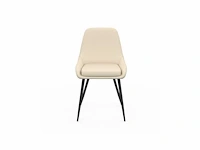 Set van 6 beige stoffen stoelen - afbeelding 3 van  6