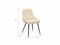Set van 6 beige stoffen stoelen - afbeelding 5 van  6