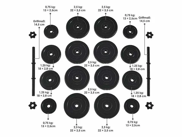 Set van 6 dumbbells - 2 x 30kg en 4 x 20 kg - afbeelding 6 van  6
