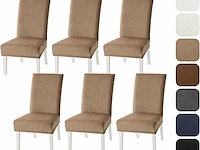 Set van 6 eetkamer stoelhoezen kaki - afbeelding 1 van  2