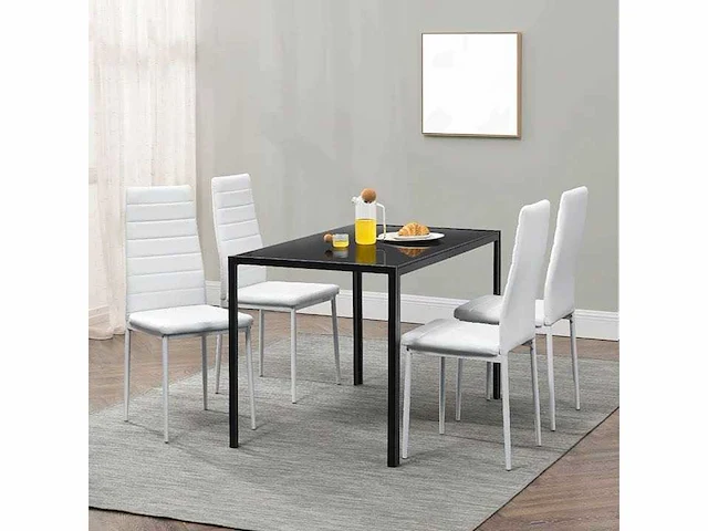 Set van 6 eetkamerstoelen - wit - afbeelding 1 van  5