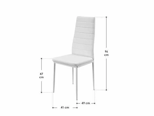 Set van 6 eetkamerstoelen - wit - afbeelding 5 van  5