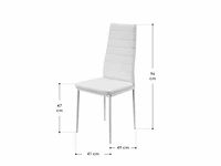 Set van 6 eetkamerstoelen - wit - afbeelding 5 van  5