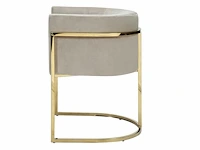 Set van 6 stoelen - roestvrij staal - beige en goud - afbeelding 6 van  8
