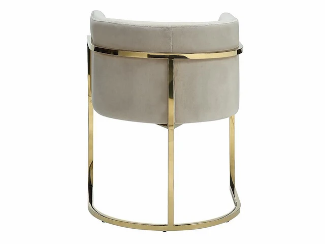 Set van 6 stoelen - roestvrij staal - beige en goud - afbeelding 7 van  8