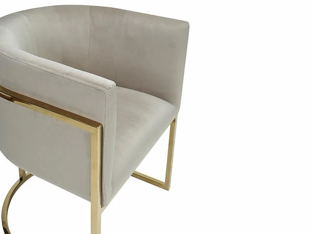 Set van 6 stoelen - roestvrij staal - beige en goud - afbeelding 8 van  8