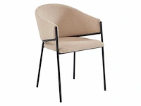 Set van 6 stoelen met stoffen en metalen armleuningen - beige - afbeelding 2 van  6