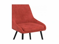 Set van 6 terracota fluwelen stoelen met metalen poten - afbeelding 2 van  4