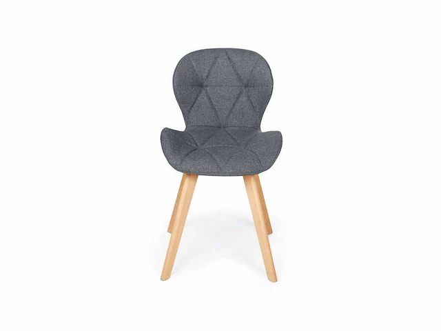Set van 6stoffen stoelen met houten poten - afbeelding 3 van  7