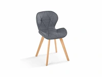 Set van 6stoffen stoelen met houten poten - afbeelding 4 van  7