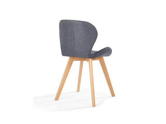 Set van 6stoffen stoelen met houten poten - afbeelding 5 van  7