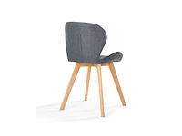 Set van 6stoffen stoelen met houten poten - afbeelding 5 van  7