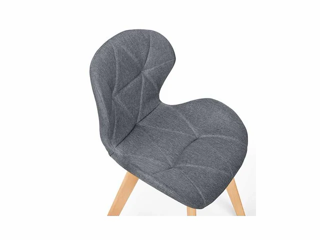 Set van 6stoffen stoelen met houten poten - afbeelding 6 van  7