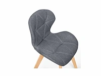 Set van 6stoffen stoelen met houten poten - afbeelding 6 van  7
