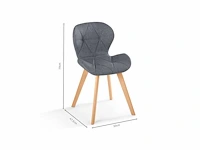 Set van 6stoffen stoelen met houten poten - afbeelding 7 van  7
