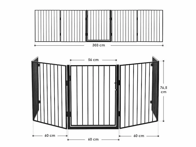 Set van 8 beschermroosters met deur en bevestigingsmateriaal - 300 cm - afbeelding 5 van  5
