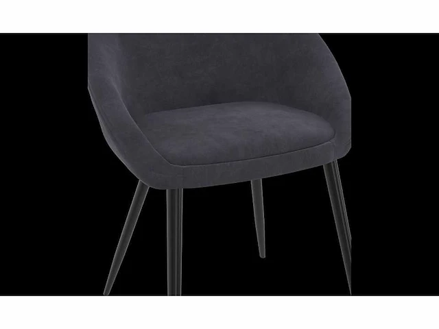 Set van 8 donkergrijze fluwelen stoelen - afbeelding 4 van  7