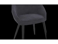 Set van 8 donkergrijze fluwelen stoelen - afbeelding 4 van  7