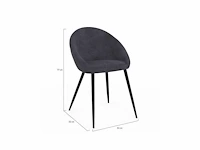 Set van 8 donkergrijze fluwelen stoelen - afbeelding 5 van  7