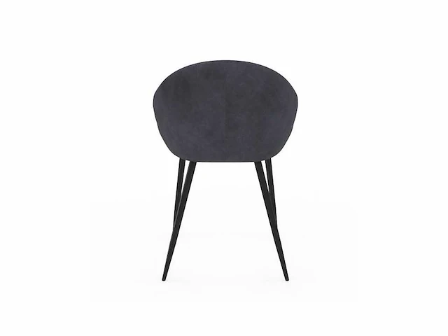 Set van 8 donkergrijze fluwelen stoelen - afbeelding 6 van  7