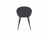 Set van 8 donkergrijze fluwelen stoelen - afbeelding 6 van  7