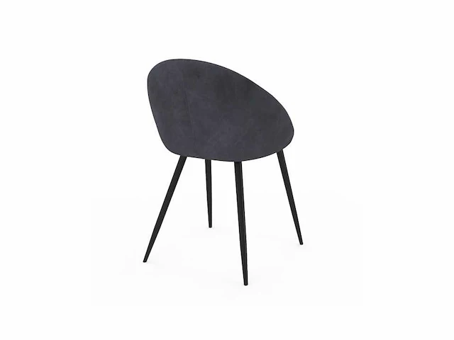 Set van 8 donkergrijze fluwelen stoelen - afbeelding 7 van  7