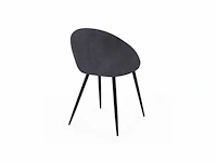 Set van 8 donkergrijze fluwelen stoelen - afbeelding 7 van  7