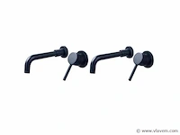 Set van inbouw mengkranen zwart - verchroomd rvs - afbeelding 1 van  2