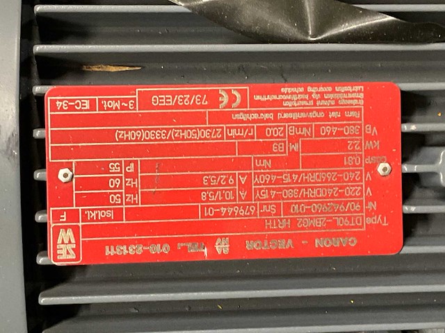 Sew + bauer 0,37 + 2x 0,75 +0,55 kw electro motor met reductie (5x) - afbeelding 10 van  14