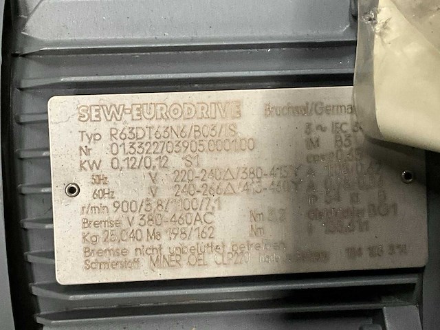 Sew electro motor met reductie + transformator (3x) - afbeelding 4 van  6