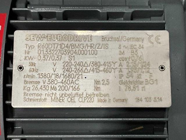 Sew electro motor met reductie + transformator (3x) - afbeelding 6 van  6