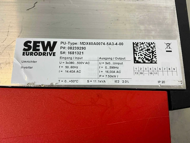 Sew eurodrive mdx60a0074-5a3-4-00/mc07b0075-5a3-4-00 frequentieregelaar - afbeelding 6 van  7