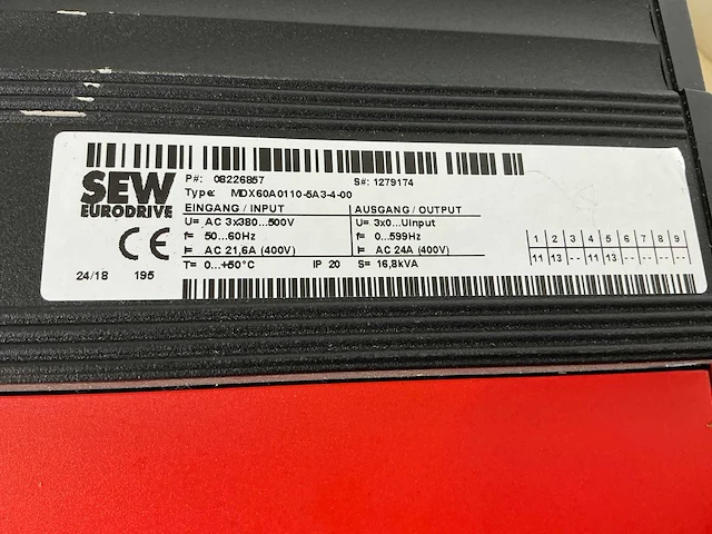 Sew eurodrive mdx60a0110-5a3-4-00/mc07b0110-5a3-4-00 frequentieregelaar - afbeelding 7 van  8