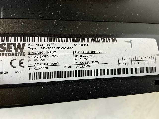 Sew eurodrive mdx60a0150-503-4-00/mc07b0150-503-4-00 frequentieregelaar - afbeelding 6 van  8