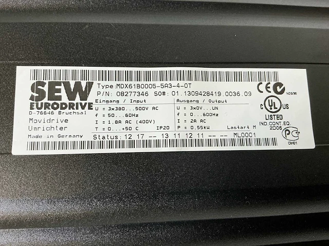 Sew eurodrive movidrive mdx61b0005-5a3-4-0t frequentieregelaar (2x) - afbeelding 6 van  7
