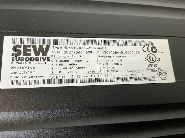 Sew eurodrive movidrive mdx61b0005-5a3-4-0t frequentieregelaar (2x) - afbeelding 7 van  7