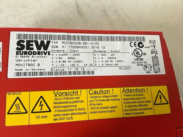 Sew movidrive mc07b0008 frequentieregelaar (3x) - afbeelding 4 van  6