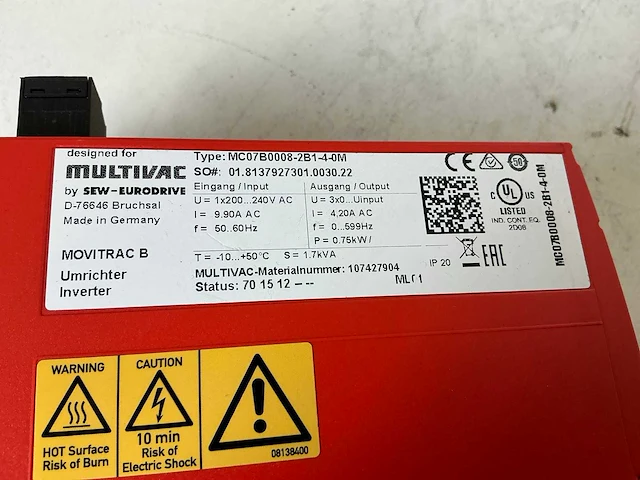Sew movidrive mc07b0008 frequentieregelaar (3x) - afbeelding 6 van  6