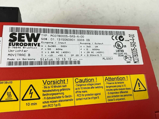 Sew movidrive mc07b0008 frequentieregelaar (3x) - afbeelding 8 van  8