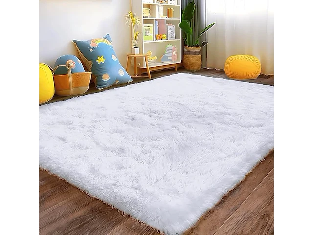 Shaggy tapijt 120*160cm wit - afbeelding 2 van  3