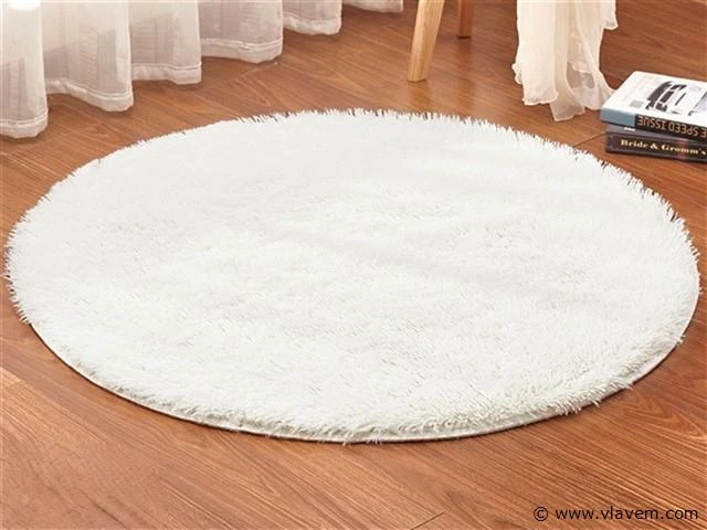 Shaggy wit tapijt 160x160cm - afbeelding 1 van  4