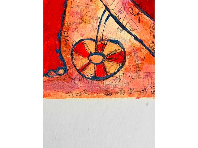 Shahid parvez - man met olifant - kleurenzeefdruk - afbeelding 5 van  6