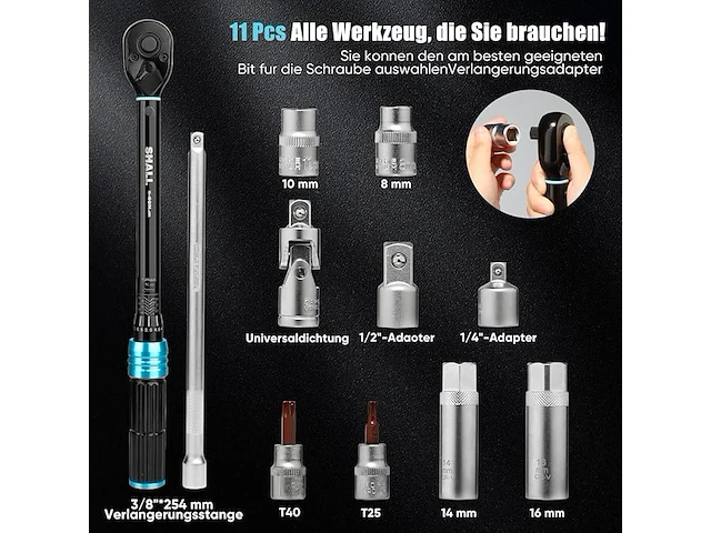 Shall 11-delige 3/8" momentsleutelset - afbeelding 4 van  4