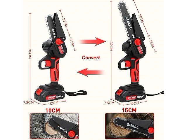 Shall 21 volt draagbare mini-kettingzaag - afbeelding 4 van  4